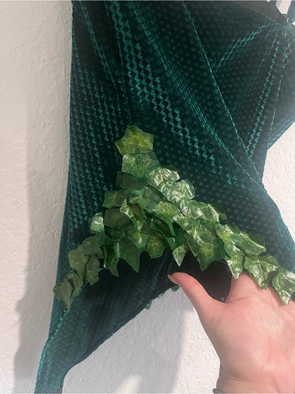 Custom Green Velvet Leaf-Trim Body Suit - Picture 4 of 8